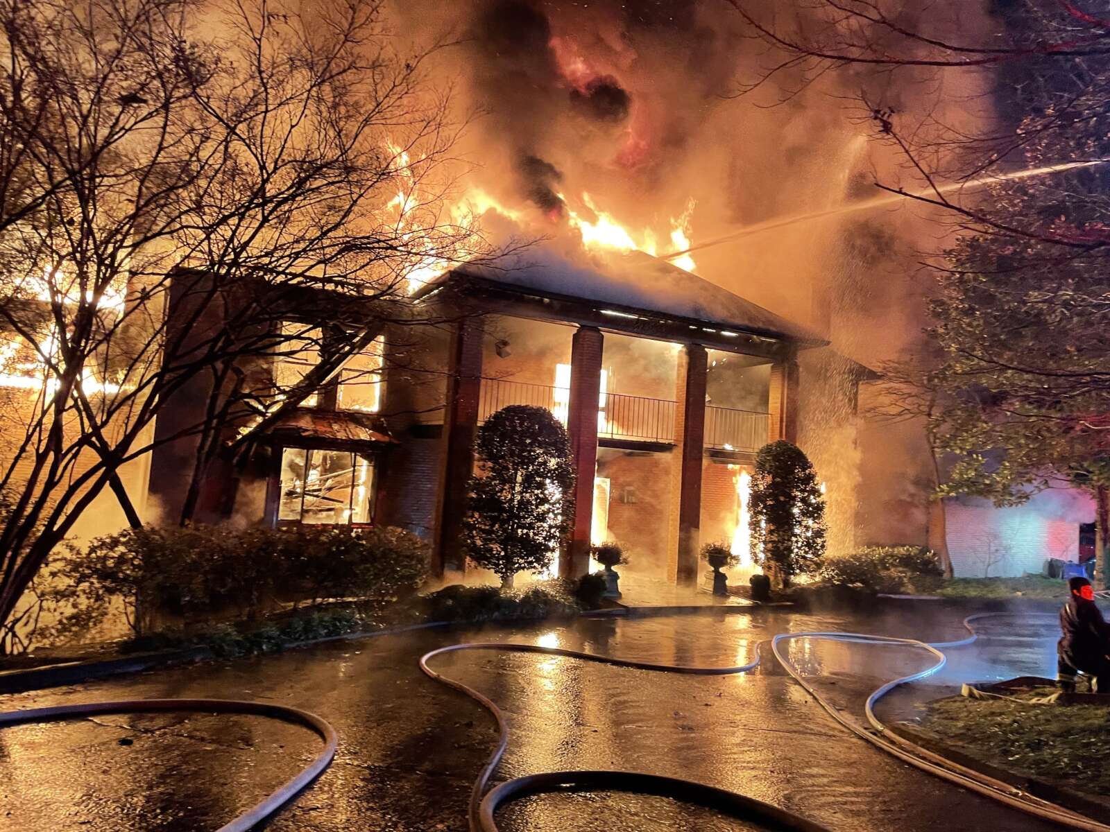 UPDATED: Route 123 reopens after fire burns down former governor’s McLean mansion